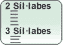 Llista ordenada per nombre de síl·labes, cada palabra sota l'altra en una columna