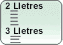 Llista ordenada per nombre de lletres, cada palabra sota l'altra en una columna i en ordre ascendent